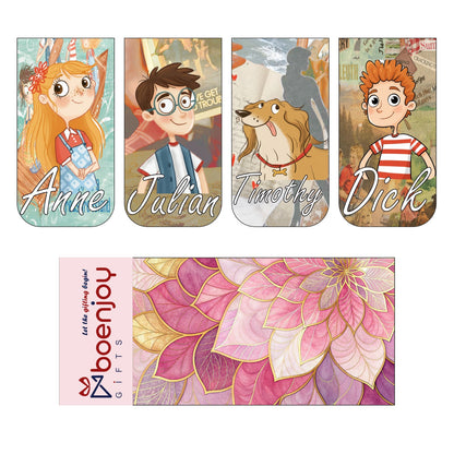 Famous Five Bookmark Set of 10-8 Magnetic Bookmarks + 2 Paper Bookmarks for Book Lovers, (11 x 2.9 cm)
