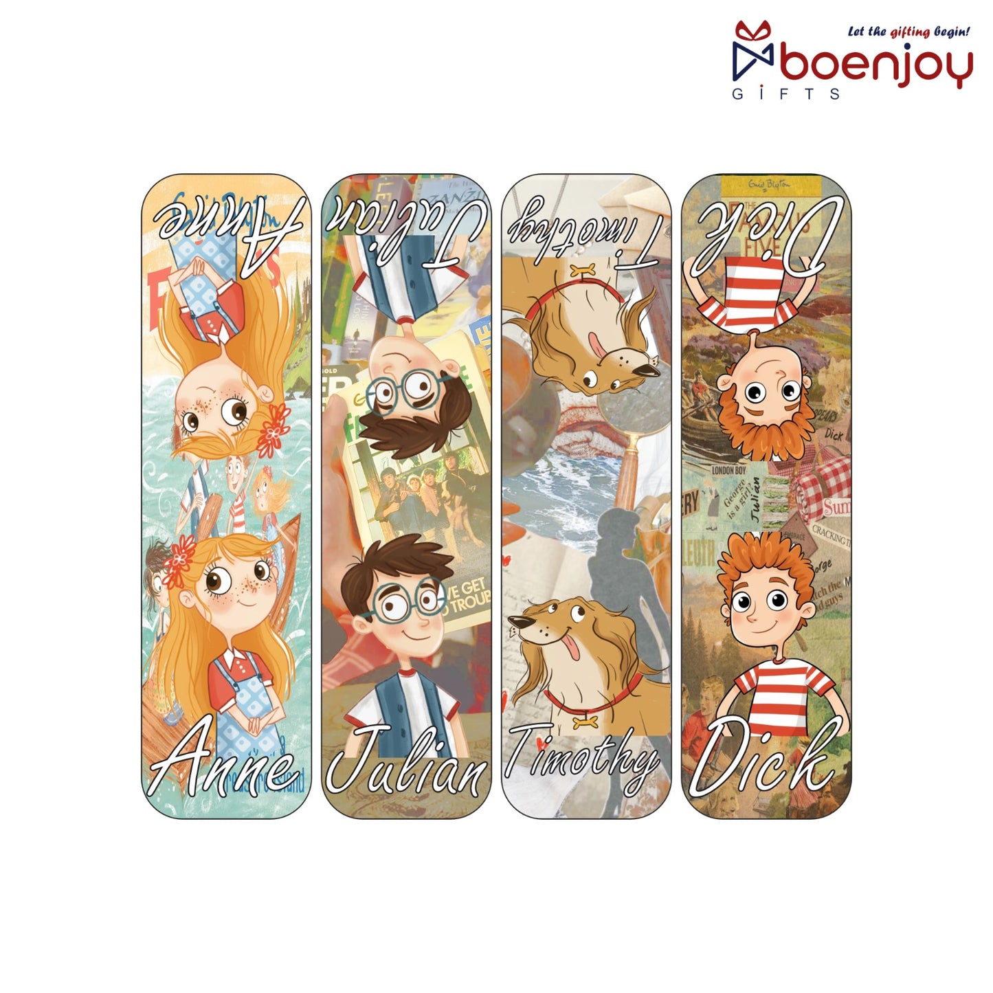 Famous Five Bookmark Set of 10-8 Magnetic Bookmarks + 2 Paper Bookmarks for Book Lovers, (11 x 2.9 cm)