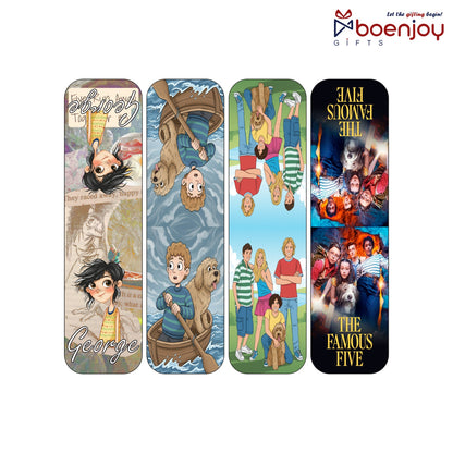 Famous Five Bookmark Set of 10-8 Magnetic Bookmarks + 2 Paper Bookmarks for Book Lovers, (11 x 2.9 cm)
