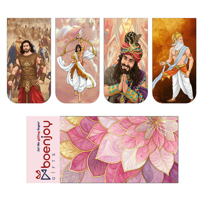 Mahabharat Bookmark Set of 10-8 Magnetic Bookmarks + 2 Paper Bookmarks for Book Lovers, (11 x 2.9 cm)