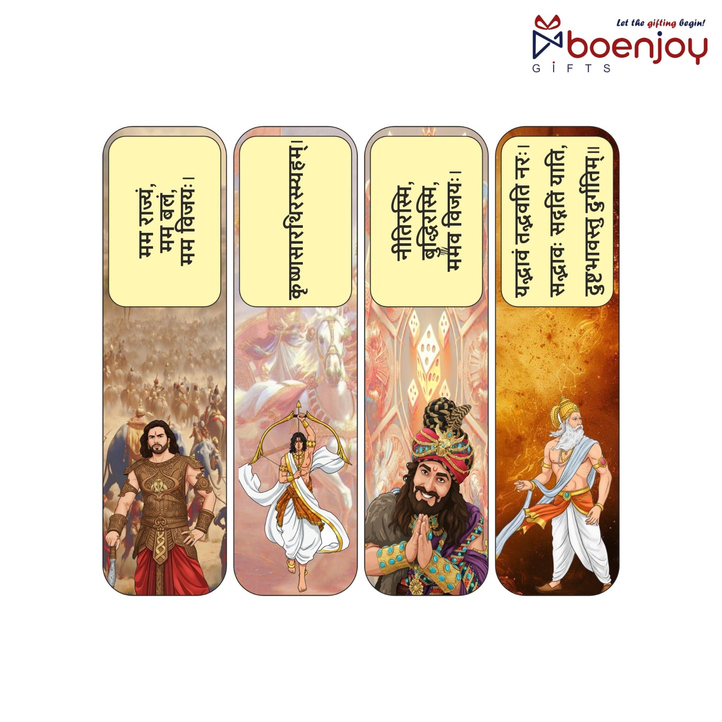 Mahabharat Bookmark Set of 10-8 Magnetic Bookmarks + 2 Paper Bookmarks for Book Lovers, (11 x 2.9 cm)