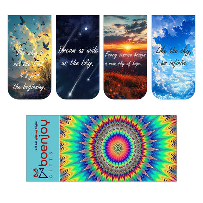 Quotes Bookmark Set of 10-8 Magnetic Bookmarks + 2 Paper Bookmarks for Book Lovers, (11 x 2.9 cm)