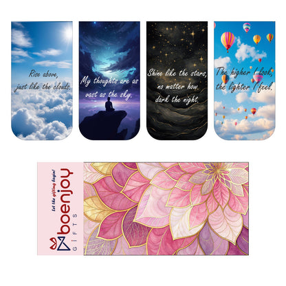 Quotes Bookmark Set of 10-8 Magnetic Bookmarks + 2 Paper Bookmarks for Book Lovers, (11 x 2.9 cm)