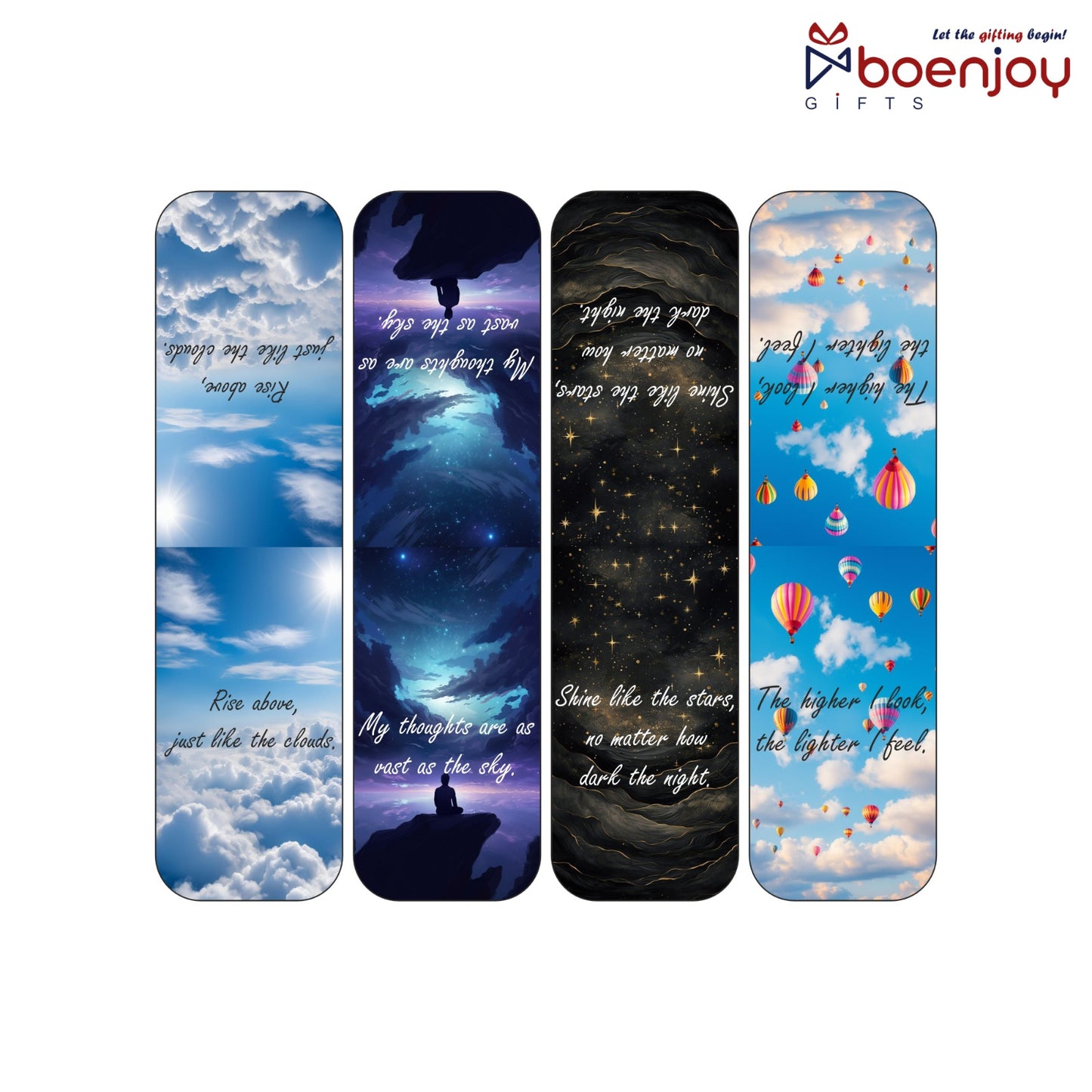 Quotes Bookmark Set of 10-8 Magnetic Bookmarks + 2 Paper Bookmarks for Book Lovers, (11 x 2.9 cm)