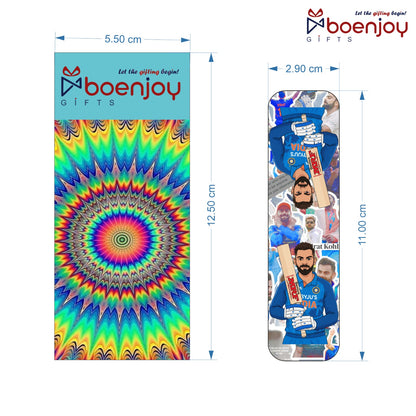 Indian Cricketer Bookmark Set of 10-8 Magnetic Bookmarks + 2 Paper Bookmarks for Book Lovers, (11 x 2.9 cm)