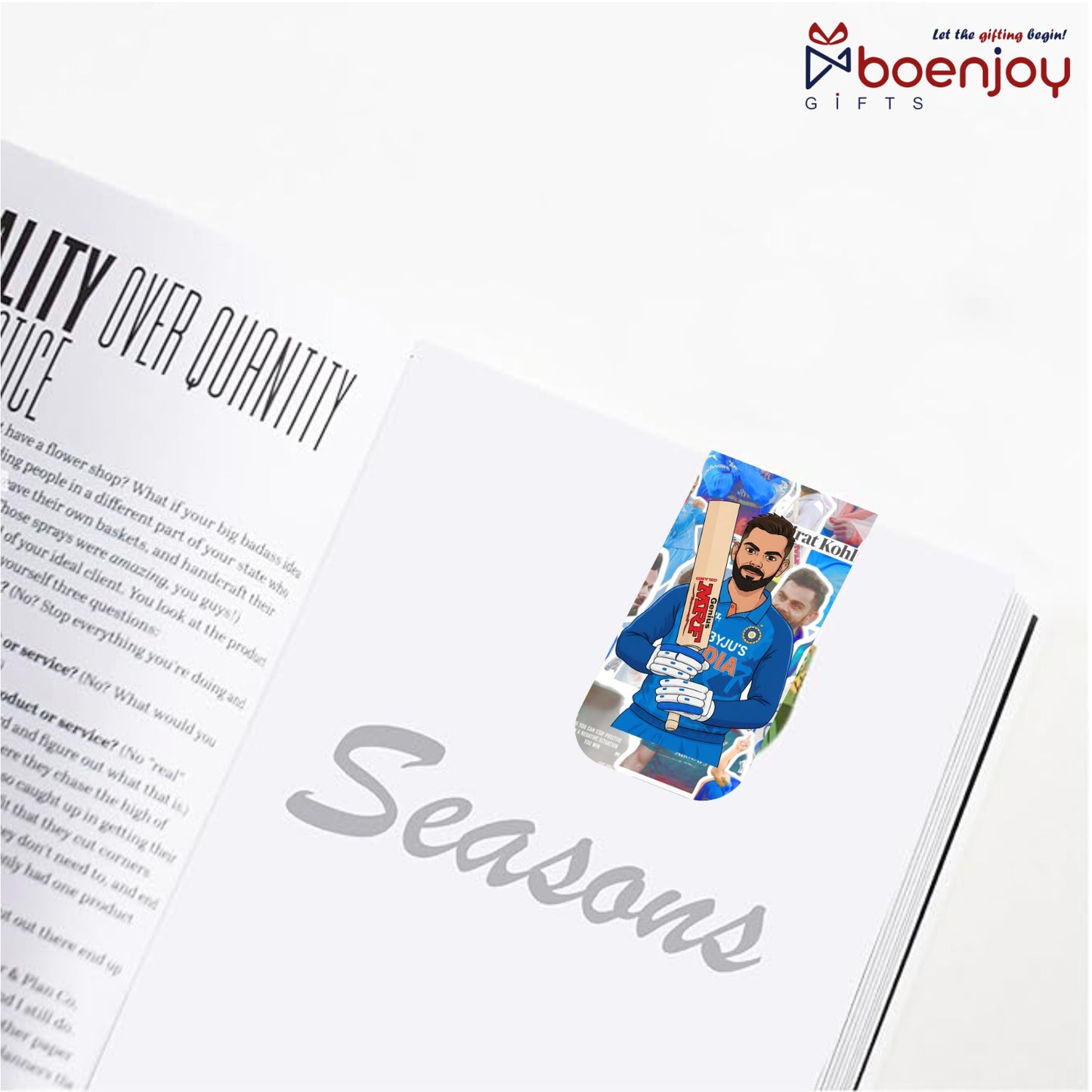 Indian Cricketer Bookmark Set of 10-8 Magnetic Bookmarks + 2 Paper Bookmarks for Book Lovers, (11 x 2.9 cm)