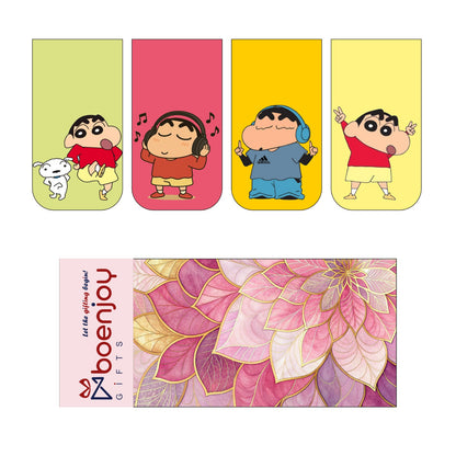 Shinchan Bookmark Set of 10-8 Magnetic Bookmarks + 2 Paper Bookmarks for Book Lovers, (11 x 2.9 cm)