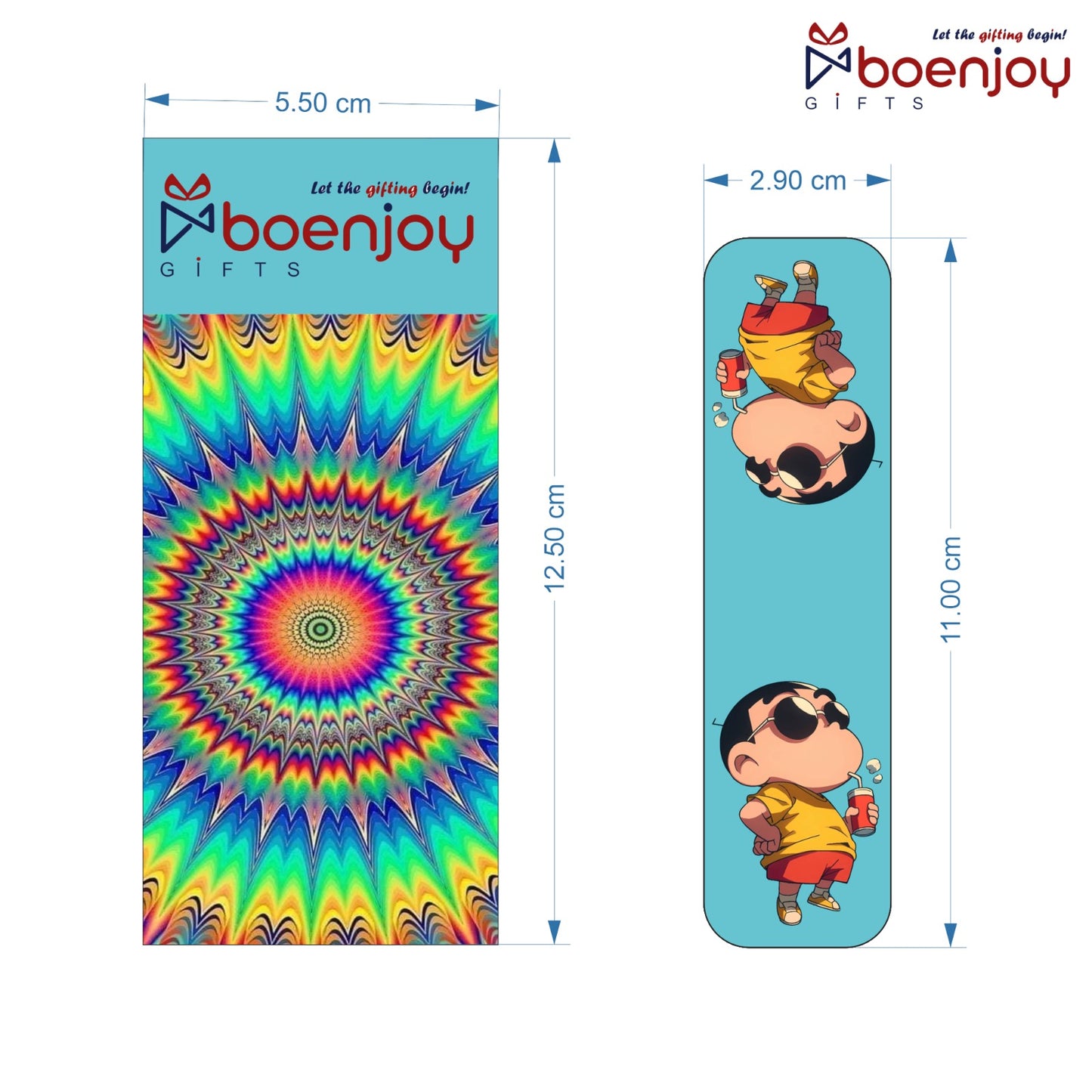 Shinchan Bookmark Set of 10-8 Magnetic Bookmarks + 2 Paper Bookmarks for Book Lovers, (11 x 2.9 cm)