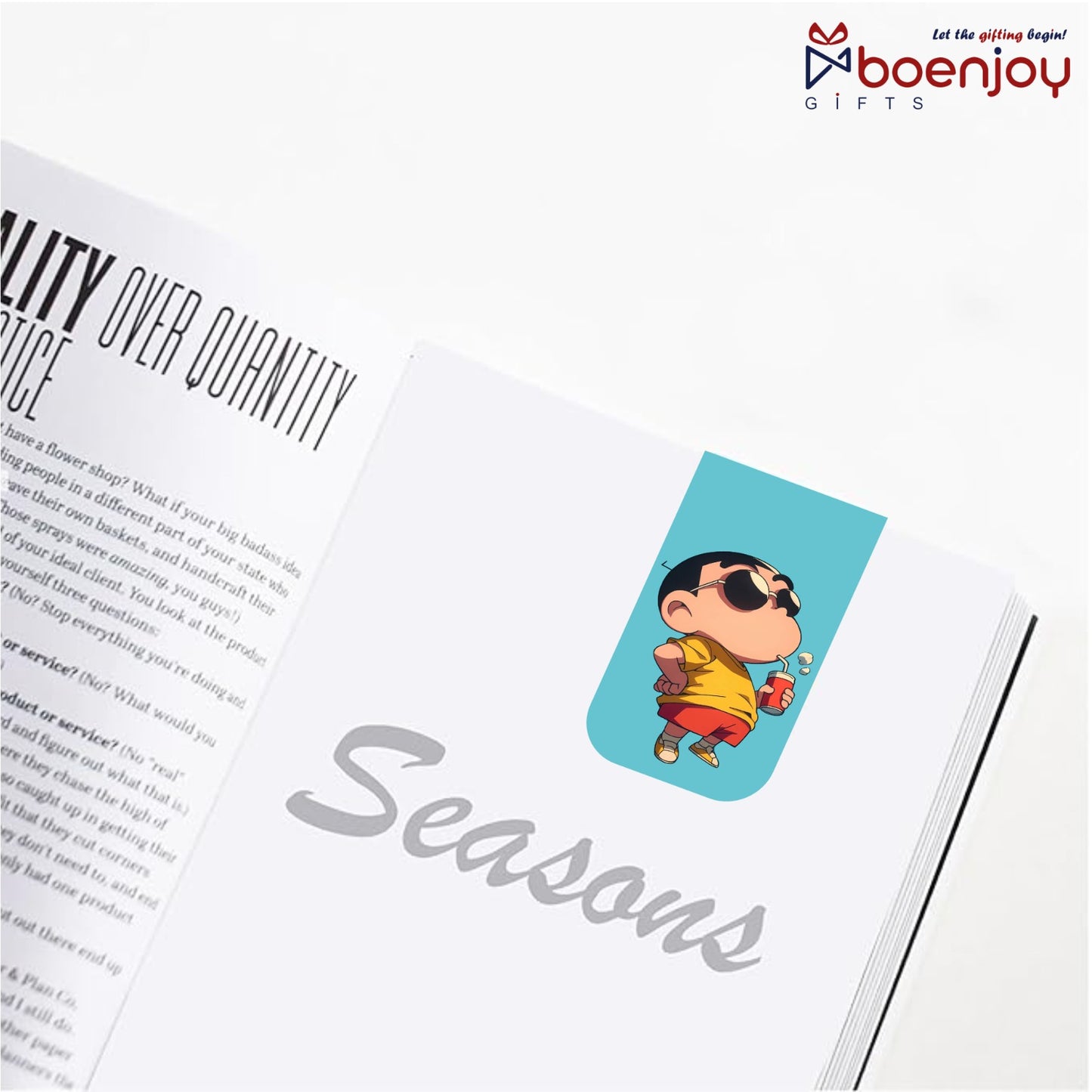 Shinchan Bookmark Set of 10-8 Magnetic Bookmarks + 2 Paper Bookmarks for Book Lovers, (11 x 2.9 cm)