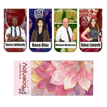 Brooklyn 99 Bookmark Set of 10-8 Magnetic Bookmarks + 2 Paper Bookmarks for Book Lovers, (11 x 2.9 cm)