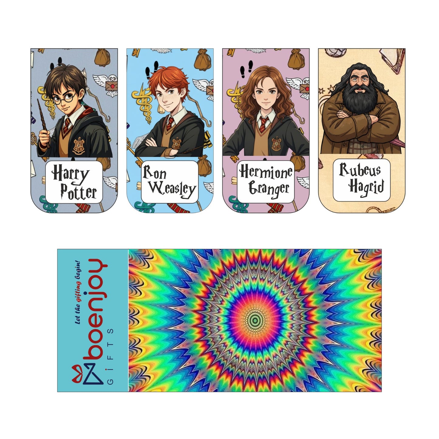 Harry Potter Bookmark Set of 10-8 Magnetic Bookmarks + 2 Paper Bookmarks for Book Lovers, (11 x 2.9 cm)