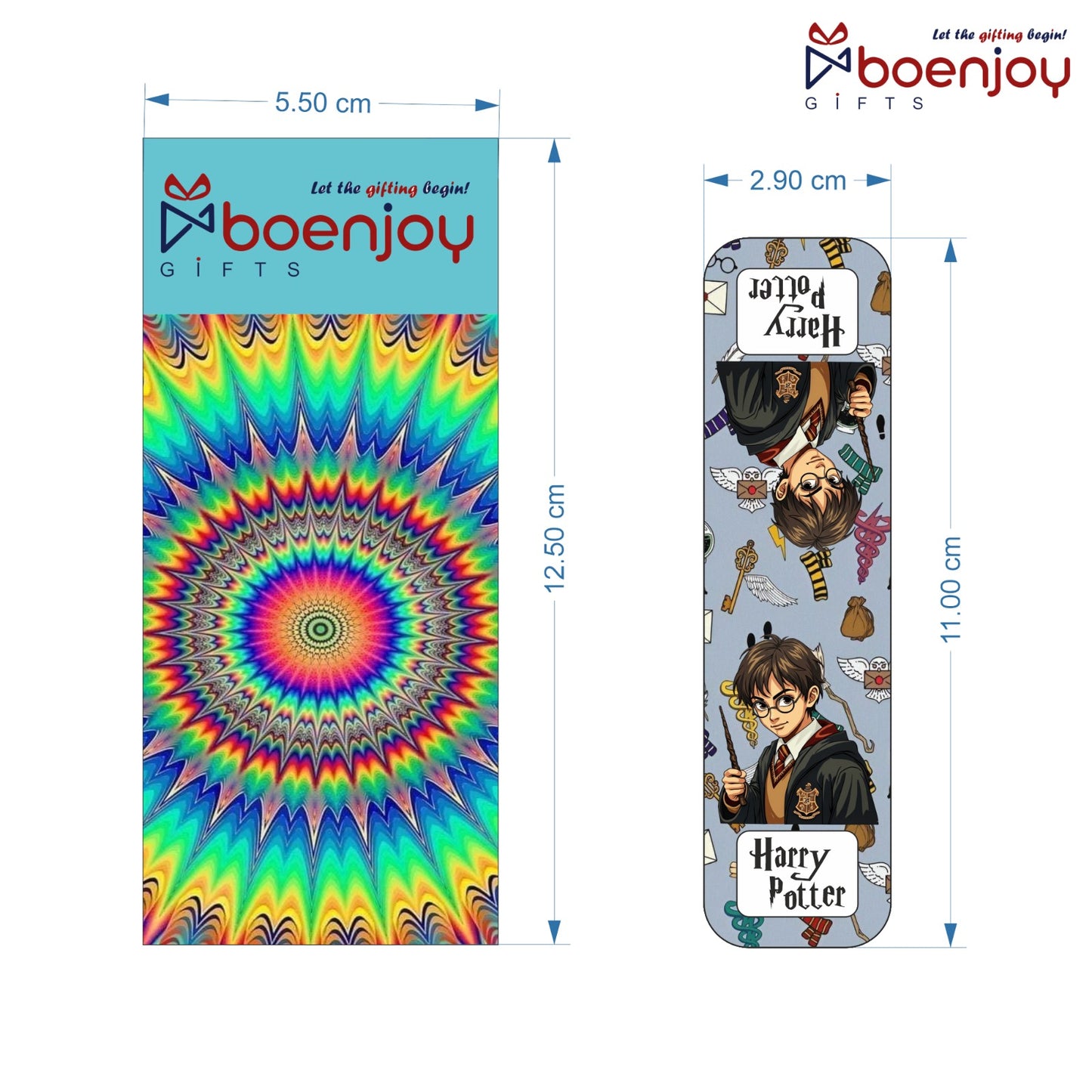 Harry Potter Bookmark Set of 10-8 Magnetic Bookmarks + 2 Paper Bookmarks for Book Lovers, (11 x 2.9 cm)