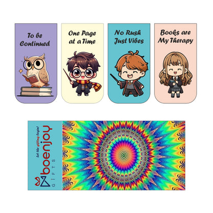 Harry Chibi Bookmark Set of 10-8 Magnetic Bookmarks + 2 Paper Bookmarks for Book Lovers, (11 x 2.9 cm)