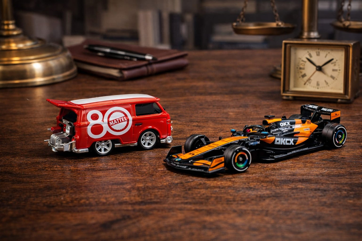 Hot Wheels Premium F1 McLaren Formula 1 Team 2025 #4 with Kool Kombi Mattel 80- Metal/Metal Real Riders (COD NOT AVAILABLE)