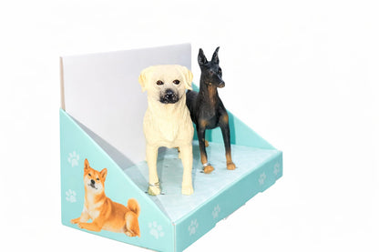 Pet Dog Toy Figure Set of 2 – Golden Retriever & Doberman Pinscher Animal Figurines for Kids, Adults & Office Decoration