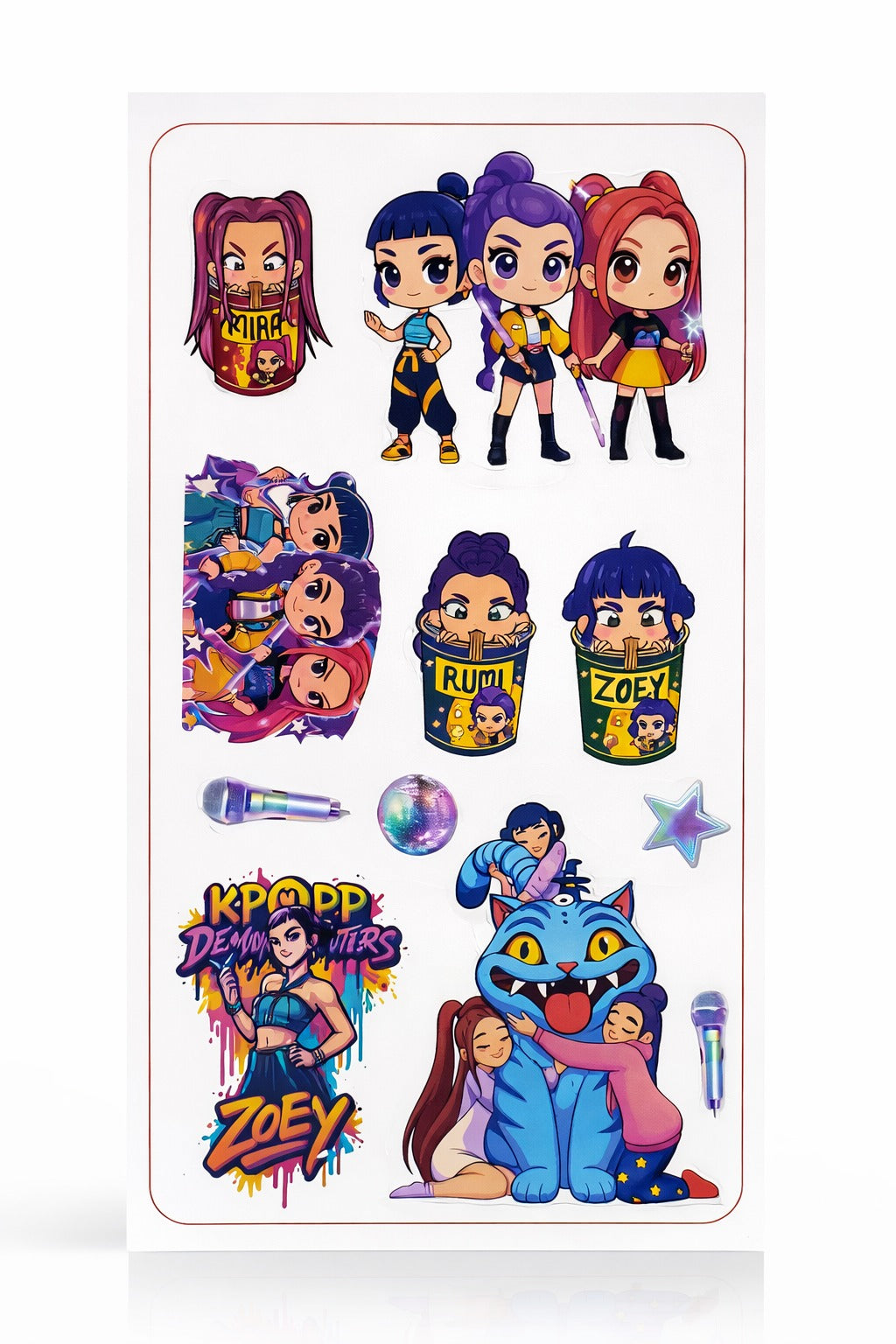 K-Pop Demon Hunters Stickers – 5 Sheets Cute Anime Kpop Girl Sticker Pack | Aesthetic Waterproof Stickers for Laptop, Phone, Journal, Scrapbook (50+ Stickers)