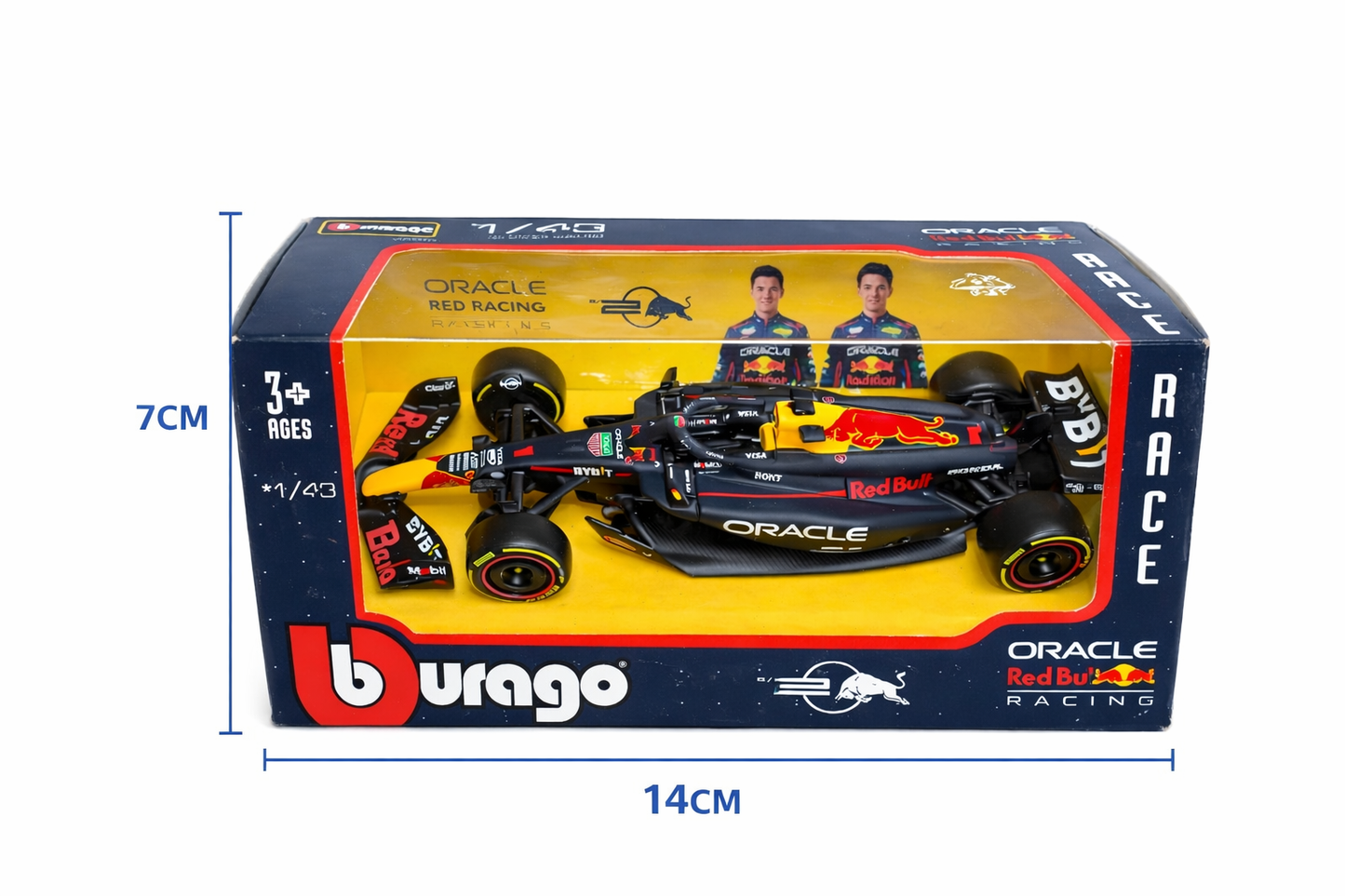Bburago Red Bull Racing F1 Diecast Model 1 Car 1:43 Scale – Oracle RB Formula 1 Toy Car with Display Box, 14cm Collectible Racing Car for Kids & Adults