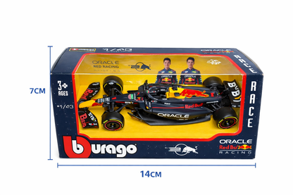 Bburago Red Bull Racing F1 Diecast Model 1 Car 1:43 Scale – Oracle RB Formula 1 Toy Car with Display Box, 14cm Collectible Racing Car for Kids & Adults