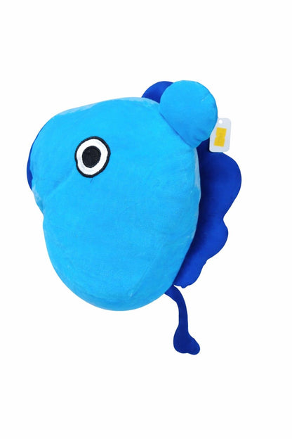 Super Soft Blue Fish Plush Toy – Kawaii Idol Style Plushie for Kids | Cute Stuffed Plush Throw Pillow Toy Gift for Boys & Girls