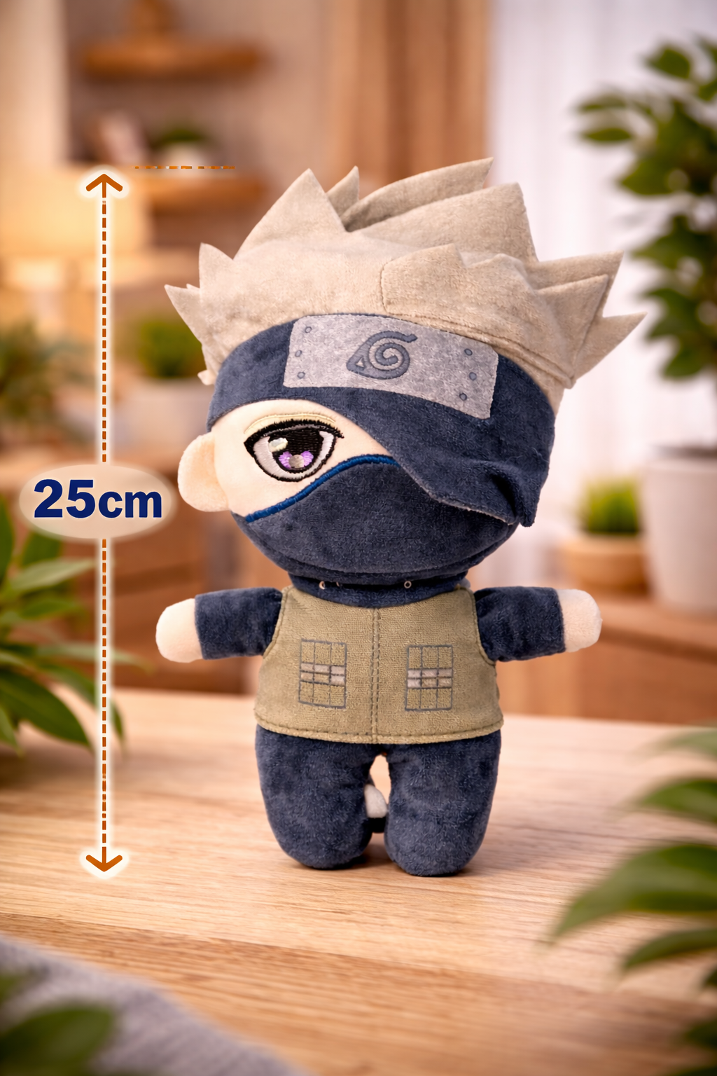 Naruto Kakashi Hatake Plush Toy 25cm | Anime Soft Toy | Naruto Inspired Stuffed Doll | Soft Velvet Fabric | Kids & Anime Fans Gift