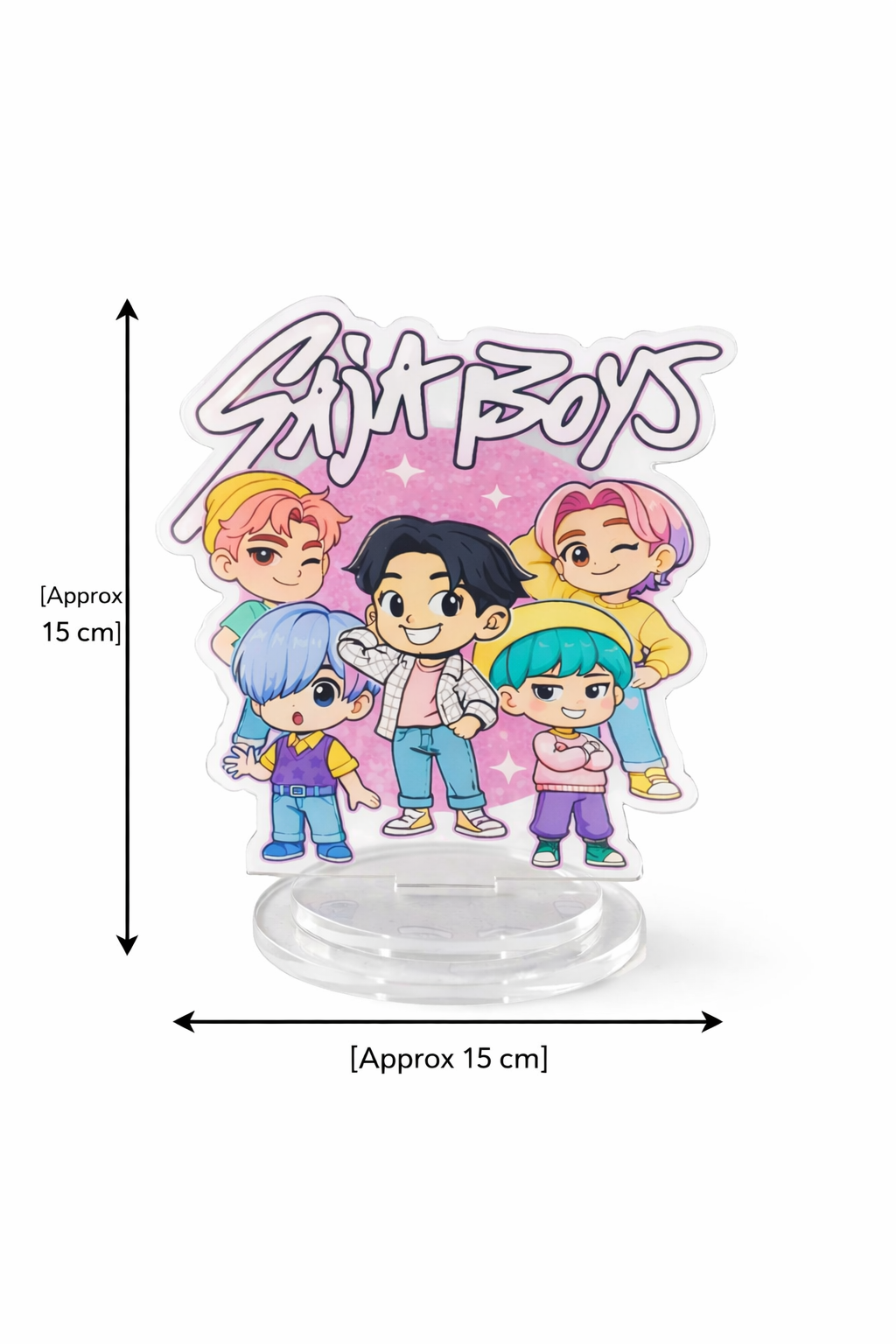 Saja Boys Demon Hunter Acrylic Standee – Cute Cartoon Anime Desk Decor | Premium Acrylic Figure | Gift for Kids, Friends & Collectors | 15cm