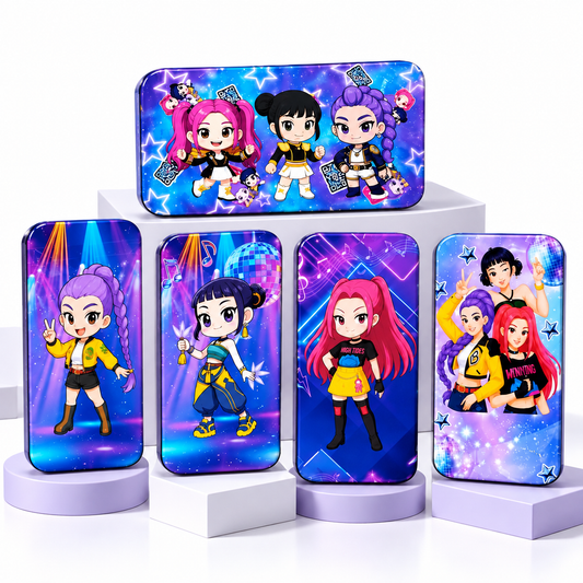 K POP Demon Hunters Fridge Magnets Set of 5, Cute Anime Girl Refrigerator Magnets- Decorative Kitchen, Locker & Office Magnet Set (5 x 2 Inches)