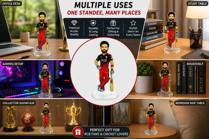 Rajat Patidar Acrylic Standee for RCB Fans | Royal Challengers Bengaluru Cricket Player Collectible | 15cm Premium Acrylic Figure | Desk Decor, Car Dashboard Accessory, Gift for Cricket Lovers