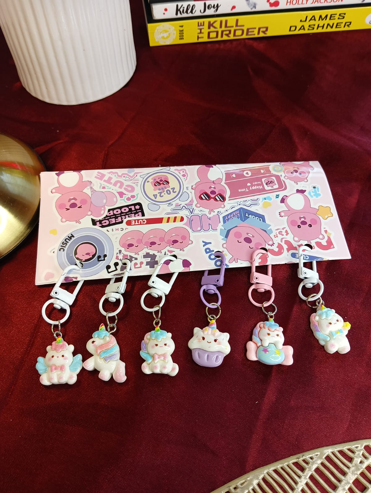 Cute Cartoon Phone Charm Set of 6 – Mini Shoe Phone Charms with Phone Hook | Kawaii Mobile Phone Charm Accessories for Phone Cases, Bags & Keys