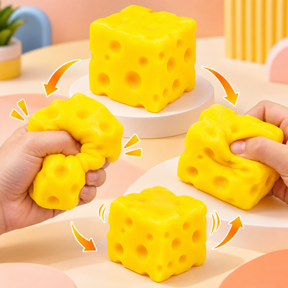 Yellow Cheese Squishy Toy – Soft Slow Rising Sensory Squeeze Toy