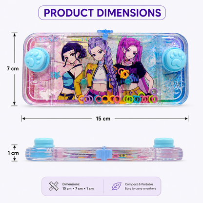 K POP Demon Hunters Water Ring Game Toy for Kids – Interactive Handheld Water Ring Toss Game, Colorful Floating Rings, Random 1 PC