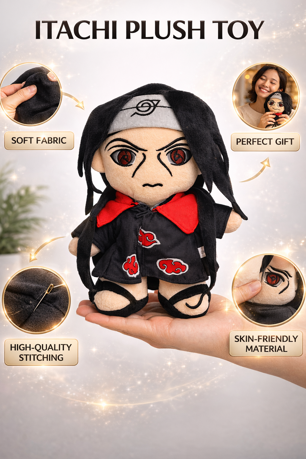 Itachi Uchiha Plush Toy (27 cm) – Soft Anime Stuffed Doll | Premium Quality Gift for Naruto Fans