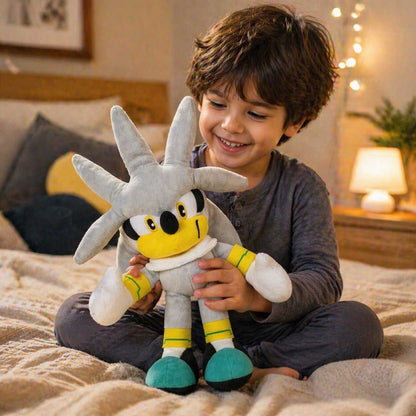 Silver the Hedgehog Plush Toy – Approx 32cm Soft Stuffed Cartoon Character Doll | Cute Cuddly Toy for Kids & Gifts
