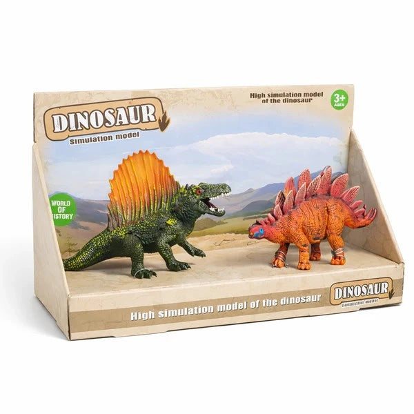 Spinosaurus & Stegosaurus Dinosaur Figures Set of 2 | Realistic Simulation Models | Kids Educational Figures | Desk Decor & Return Gift