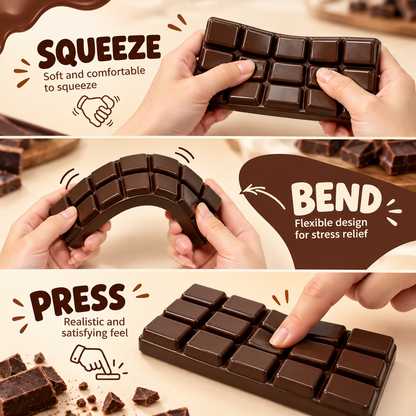 Chocolate Bar Squishy Toy – Soft & Squeezable Sensory Fidget Toy