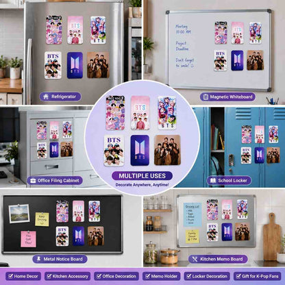 BTS Fridge Magnet Set of 6 | RM Jin SUGA j-hope Jimin V Jung Kook K-Pop Magnetic Fridge Magnets | Glossy Decorative Refrigerator Magnets