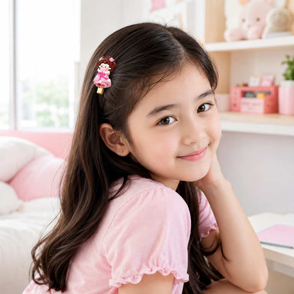 Cute Cartoon Princess Hair Clip Set of 5 | Colorful Snap Hair Clips for Girls, Kids & Toddlers