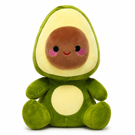 Cute Avocado Plush Toy (35cm) – Soft Stuffed Kawaii Cushion for Kids, Girls, Boys & Gift Lovers