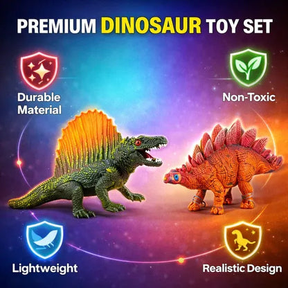 Spinosaurus & Stegosaurus Dinosaur Figures Set of 2 | Realistic Simulation Models | Kids Educational Figures | Desk Decor & Return Gift