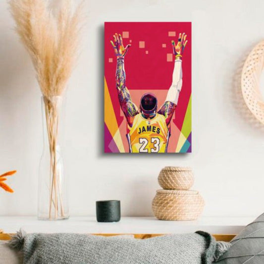 LeBron James (King James) WPAP Wood Print | Ink Infused into the Wood | Basketball ; NBA ; LA Lakers|