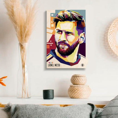 Lionel Messi (La Pulga) WPAP Wood Print | Ink Infused into the Wood | Soccer ; PSG ; Argentina |