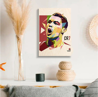 Cristiano Ronaldo WPAP Wood Print | Ink Infused into the Wood | Soccer ; Manchester United ; Portugal |