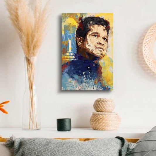 Sachin Tendulkar (The God) Wood Print | Ink Infused into the Wood | Cricket ; Indian Team ; Bleed Blue |