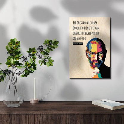 Steve WPAP (Mix) Wood Print | Ink Infused into the Wood | Famous Personality |