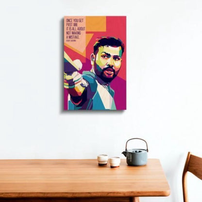 Rohit Sharma (The Hitman) Wood Print | Ink Infused into the Wood | Cricket ; Indian Team ; Bleed Blue |