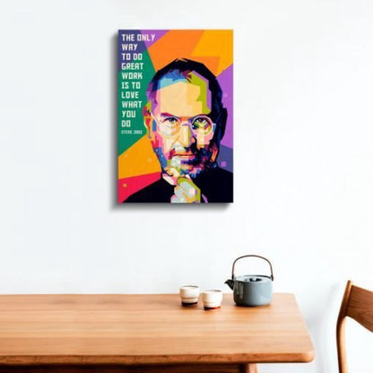 Steve WPAP Wood Print | Ink Infused into the Wood | Famous Personality |