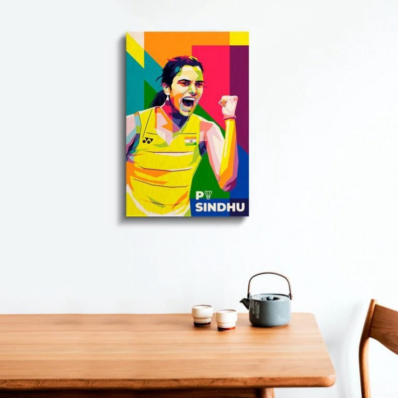 P. V. Sindhu Wood Print | Ink Infused into the Wood | Olympics ; BWF circuit ; Badminton ; Indian Team |