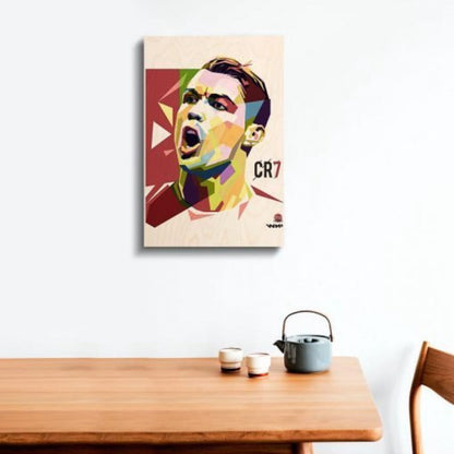 Cristiano Ronaldo WPAP Wood Print | Ink Infused into the Wood | Soccer ; Manchester United ; Portugal |