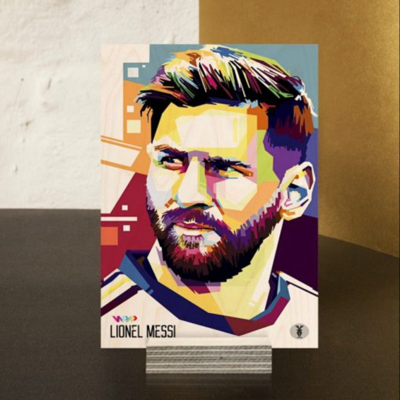 Lionel Messi (La Pulga) WPAP Wood Print | Ink Infused into the Wood | Soccer ; PSG ; Argentina |