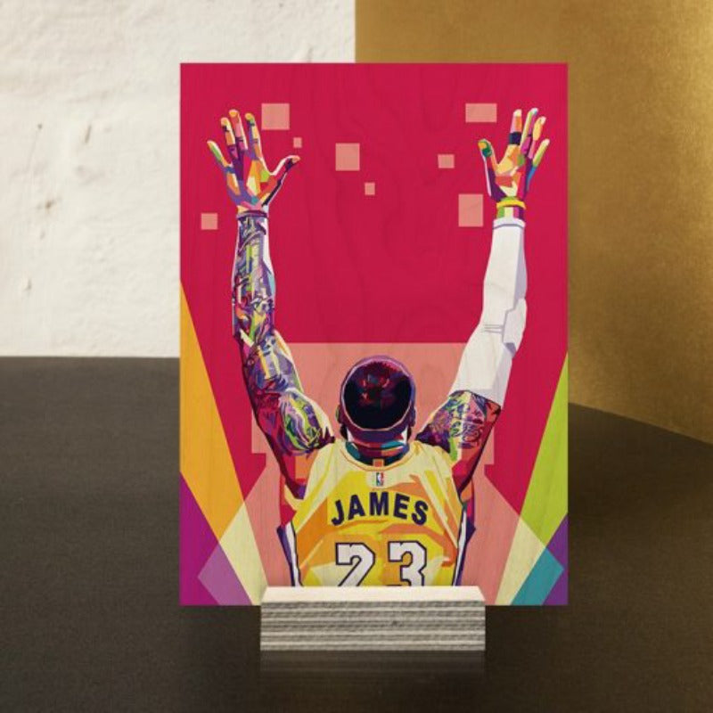 LeBron James (King James) WPAP Wood Print | Ink Infused into the Wood | Basketball ; NBA ; LA Lakers|