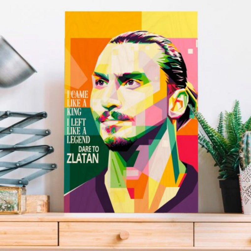 Zlatan Ibrahimovic WPAP Wood Print | Ink Infused into the Wood | Soccer ;  AC Milan ; Sweden |